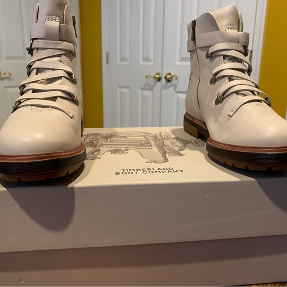 NIB Timberland Lace Ankle Boot White Full Grain Size 9 HOST PICK🍾🍾 - Picture 3 of 6